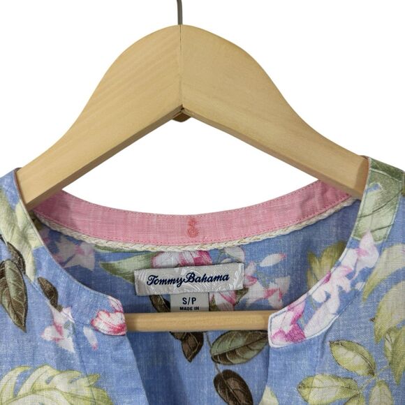 Tommy Bahama Small Coastalina Orchid Dreams Linen Button Front Tank Top Womens - Picture 5 of 13
